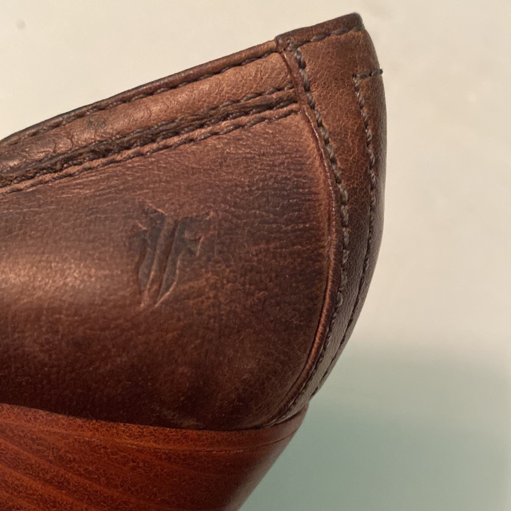 Frye Brown Leather Block Heel Pumps - Picture 7 of 7